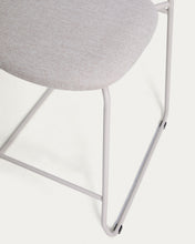 Load image into Gallery viewer, Meli stackable stool in beige chenille with beige metal legs FSC Mix Credit 65cm - image 8