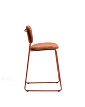 Load image into Gallery viewer, Meli stackable stool in terracotta chenille with terracotta metal legs FSC Mix Credit 65cm - image 2