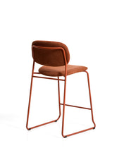 Load image into Gallery viewer, Meli stackable stool in terracotta chenille with terracotta metal legs FSC Mix Credit 65cm - image 3