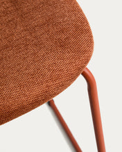 Load image into Gallery viewer, Meli stackable stool in terracotta chenille with terracotta metal legs FSC Mix Credit 65cm - image 7