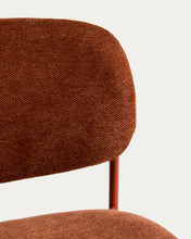 Load image into Gallery viewer, Meli stackable stool in terracotta chenille with terracotta metal legs FSC Mix Credit 65cm - image 8
