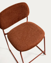 Load image into Gallery viewer, Meli stackable stool in terracotta chenille with terracotta metal legs FSC Mix Credit 65cm - image 9