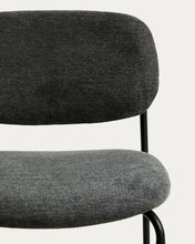 Load image into Gallery viewer, Meli stackable stool in grey chenille with grey metal legs FSC Mix Credit 65cm - image 6