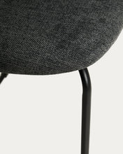 Load image into Gallery viewer, Meli stackable stool in grey chenille with grey metal legs FSC Mix Credit 65cm - image 7