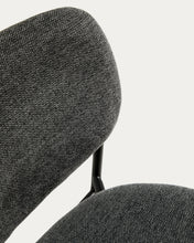 Load image into Gallery viewer, Meli stackable stool in grey chenille with grey metal legs FSC Mix Credit 65cm - image 8