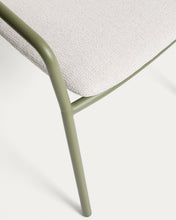 Load image into Gallery viewer, Linosa stackable outdoor chair in green aluminium with beige cushion - image 8