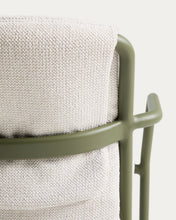 Load image into Gallery viewer, Linosa stackable outdoor chair in green aluminium with beige cushion - image 10