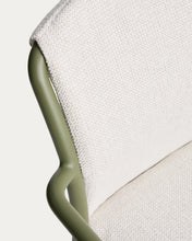 Load image into Gallery viewer, Linosa stackable outdoor chair in green aluminium with beige cushion - image 11