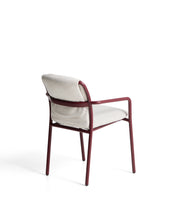 Load image into Gallery viewer, Linosa stackable outdoor chair in burgundy aluminium with beige cushion - image 5
