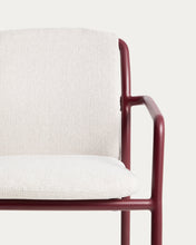 Load image into Gallery viewer, Linosa stackable outdoor chair in burgundy aluminium with beige cushion - image 8