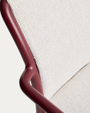 Load image into Gallery viewer, Linosa stackable outdoor chair in burgundy aluminium with beige cushion - image 9
