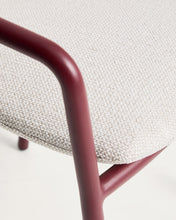 Load image into Gallery viewer, Linosa stackable outdoor chair in burgundy aluminium with beige cushion - image 11