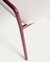 Load image into Gallery viewer, Linosa stackable outdoor chair in burgundy aluminium with beige cushion - image 12