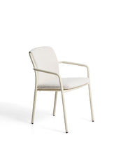 Load image into Gallery viewer, Linosa stackable outdoor chair in ecru aluminium with beige cushion