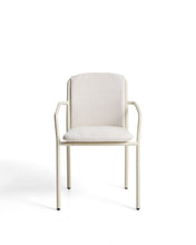 Load image into Gallery viewer, Linosa stackable outdoor chair in ecru aluminium with beige cushion - image 2