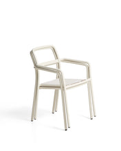 Load image into Gallery viewer, Linosa stackable outdoor chair in ecru aluminium with beige cushion - image 3