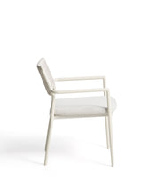 Load image into Gallery viewer, Argasi stackable outdoor chair in ecru aluminium and grey synthetic rope cord - image 4