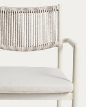 Load image into Gallery viewer, Argasi stackable outdoor chair in ecru aluminium and grey synthetic rope cord - image 9