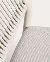 Load image into Gallery viewer, Argasi stackable outdoor chair in ecru aluminium and grey synthetic rope cord - image 12