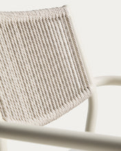 Load image into Gallery viewer, Argasi stackable outdoor chair in ecru aluminium and grey synthetic rope cord - image 13