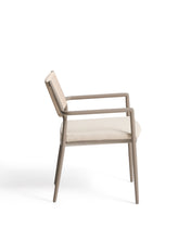Load image into Gallery viewer, Argasi stackable outdoor chair in taupe aluminium and beige synthetic rope cord - image 4