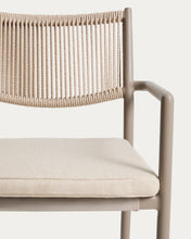 Load image into Gallery viewer, Argasi stackable outdoor chair in taupe aluminium and beige synthetic rope cord - image 9