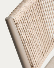 Load image into Gallery viewer, Argasi stackable outdoor chair in taupe aluminium and beige synthetic rope cord - image 10