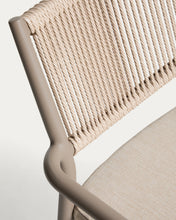 Load image into Gallery viewer, Argasi stackable outdoor chair in taupe aluminium and beige synthetic rope cord - image 13