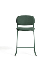 Load image into Gallery viewer, Meli stackable stool in green chenille with green metal legs FSC Mix Credit 65cm - image 4