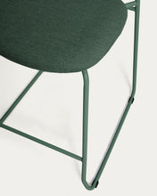 Load image into Gallery viewer, Meli stackable stool in green chenille with green metal legs FSC Mix Credit 65cm - image 7