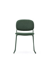 Load image into Gallery viewer, Meli stackable chair in green chenille with green metal legs FSC Mix Credit - image 4