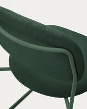 Load image into Gallery viewer, Meli stackable chair in green chenille with green metal legs FSC Mix Credit - image 6