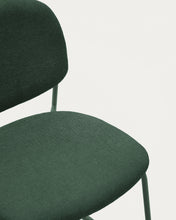 Load image into Gallery viewer, Meli stackable chair in green chenille with green metal legs FSC Mix Credit - image 7