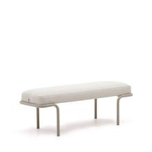 Load image into Gallery viewer, Compo bench in beige chenille and beige metal structure, 130 cm - image 4
