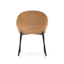 Load image into Gallery viewer, Eamy chair light grey chenille and ash wood veneer with a natural finish and black metal - image 9