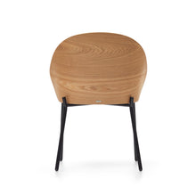 Load image into Gallery viewer, Eamy chair light grey chenille and ash wood veneer with a natural finish and black metal - image 10