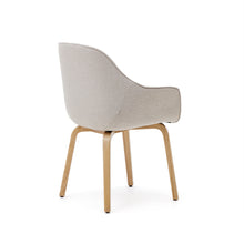 Load image into Gallery viewer, Aleli beige chenille chair with solid ash wood legs and natural finish - image 5