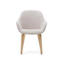 Load image into Gallery viewer, Aleli beige chenille chair with solid ash wood legs and natural finish - image 7