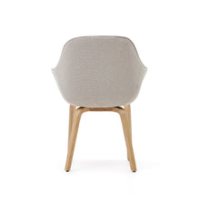 Load image into Gallery viewer, Aleli beige chenille chair with solid ash wood legs and natural finish - image 10