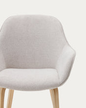Load image into Gallery viewer, Aleli beige chenille chair with solid ash wood legs and natural finish - image 14