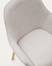 Load image into Gallery viewer, Aleli beige chenille chair with solid ash wood legs and natural finish - image 15
