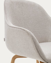 Load image into Gallery viewer, Aleli beige chenille chair with solid ash wood legs and natural finish - image 16