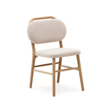 Load image into Gallery viewer, Helda chair in beige chenille and solid oak wood FSC Mix Credit