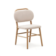 Load image into Gallery viewer, Helda chair in beige chenille and solid oak wood FSC Mix Credit - image 2