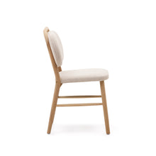 Load image into Gallery viewer, Helda chair in beige chenille and solid oak wood FSC Mix Credit - image 3