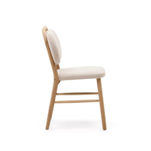 Load image into Gallery viewer, Helda chair in beige chenille and solid oak wood FSC Mix Credit - image 4