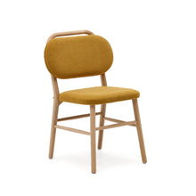 Load image into Gallery viewer, Helda chair in mustard chenille and solid oak wood FSC Mix Credit