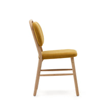 Load image into Gallery viewer, Helda chair in mustard chenille and solid oak wood FSC Mix Credit - image 4