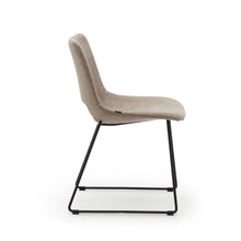 Load image into Gallery viewer, Zahara chair in brown with steel legs in a black finish - image 4