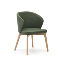 Load image into Gallery viewer, Darice chair in green chenille and solid beech wood in a natural finish FSC 100%